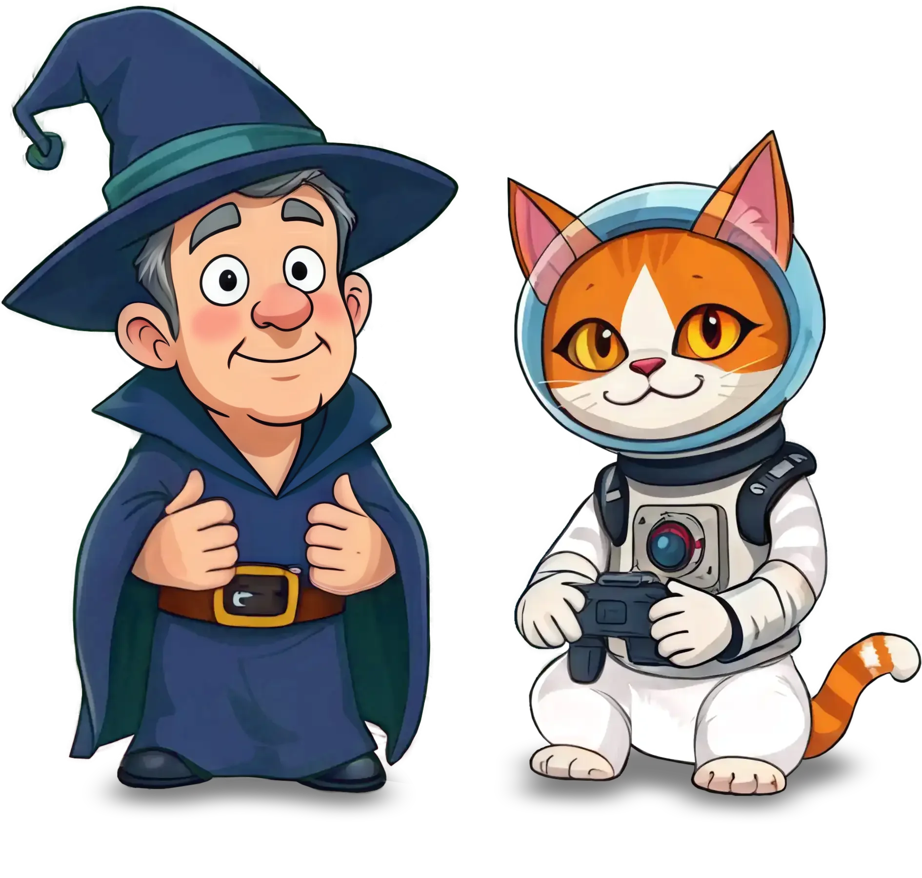 Danny the tech-wizard and Astro the cosmic cat